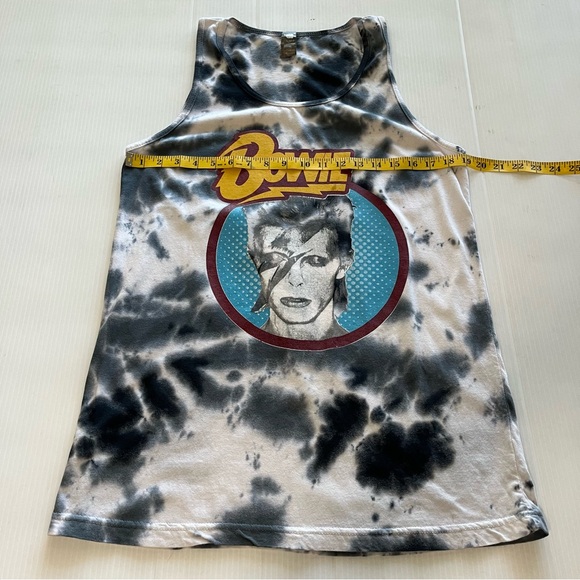 David Bowie Stardust Tye Dye Black and White Tank Top Size Small - Picture 4 of 7